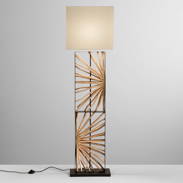 Luce Ambiente Design Lampadar ETHERNAL negru/lemn/alb Înălțime 165 cm Lemn/țesătură, Lemn, Camera de zi / sufragerie, Lemn