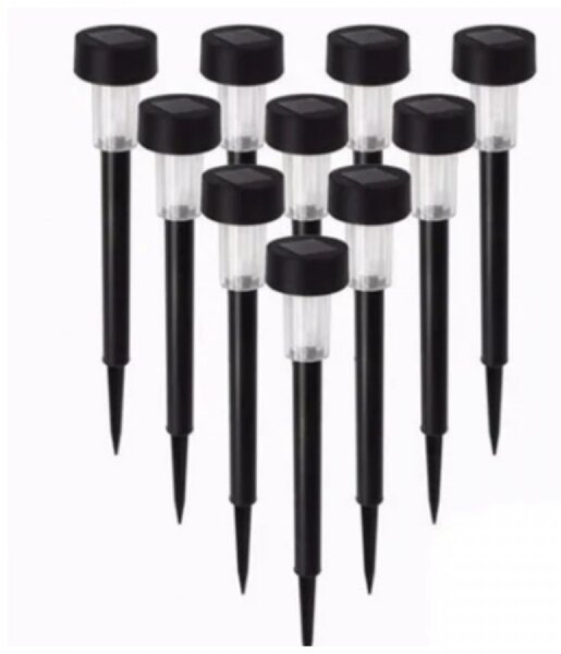 Set 20 x lampa solara de gradina, 30 cm, Negru