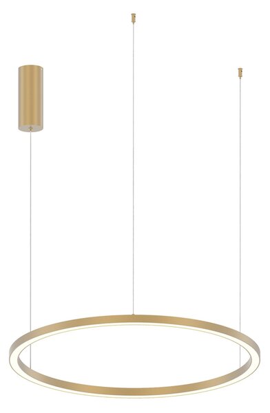 Luce Ambiente Design Lampă suspendată LED Hoop, aurie, Ø 80 cm, metal, CCT, Auriu / Alamă, Camera de zi / sufragerie, Aluminiu, Modern