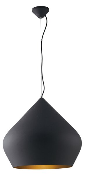 Luce Ambiente Design Lampă suspendată Tholos, negru/auriu, Ø 52 cm, metal, reglabil, Negru, Camera de zi / sufragerie, Metal, Modern