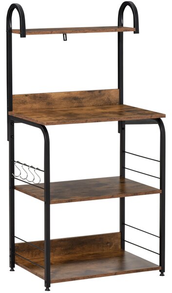 HOMCOM Dulap cu Rafturi pentru Bucătărie, Etajeră Spațioasă 60x40x125 cm, Design Modern, Soluție Depozitare Eficientă | Aosom Romania