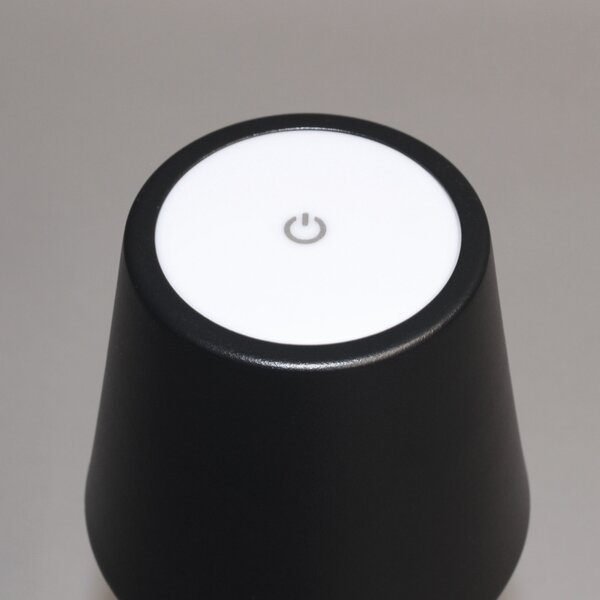 FH Lighting Lampă de masă reîncărcabilă cu LED Viletto, negru, IP54, reglabil, Negru, Metal, Modern