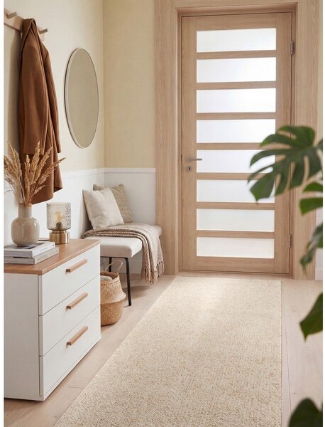 Covor tip traversă crem lavabil 80x240 cm Rocco Cream – Elle Decoration