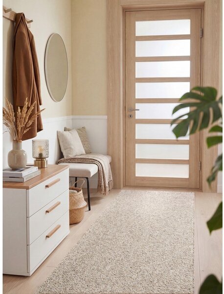 Covor tip traversă gri/crem lavabil 80x240 cm Rocco Dark Cream – Elle Decoration