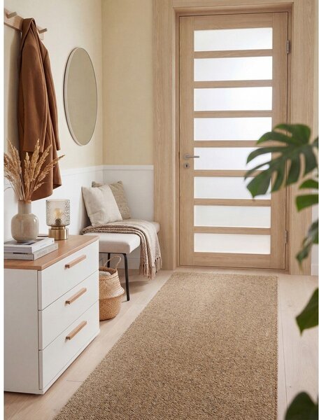 Covor tip traversă maro deschis lavabil 80x240 cm Rocco Caramel – Elle Decoration