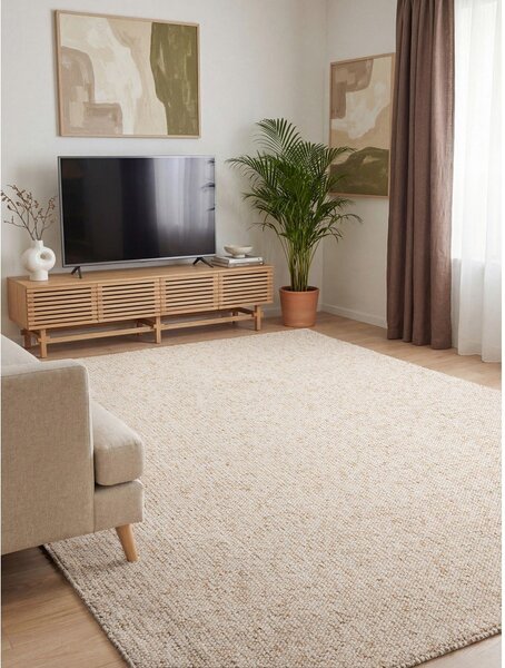 Covor crem lavabil 240x340 cm Rocco Cream – Elle Decoration