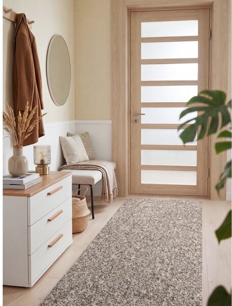 Covor tip traversă gri lavabil 80x240 cm Rocco Taupe – Elle Decoration