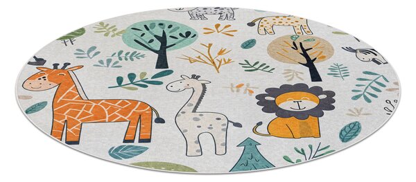 BAMBINO 61570 cerc covor lavabil Animale, Africa pentru copii anti-alunecare - cremă / verde