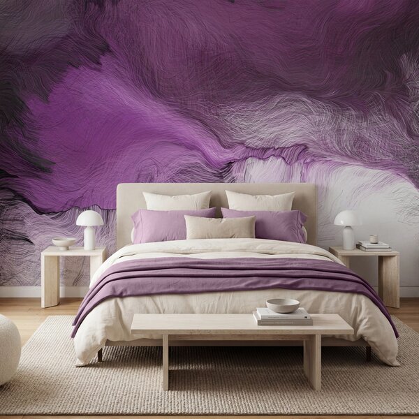 Fototapet Tablou în nuanțe de violet și alb, Fototapet abstracte, Fototapet populare, u10973v1 - Tapeko.ro