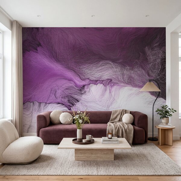Fototapet Tablou în nuanțe de violet și alb, Fototapet abstracte, Fototapet populare, u10973v1 - Tapeko.ro