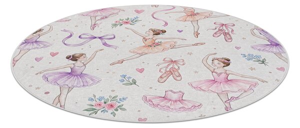 BAMBINO 61600 cerc covor lavabil Balerina, pentru copii anti-alunecare - cremă / roz