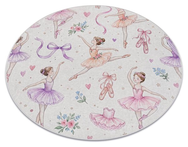 BAMBINO 61600 cerc covor lavabil Balerina, pentru copii anti-alunecare - cremă / roz