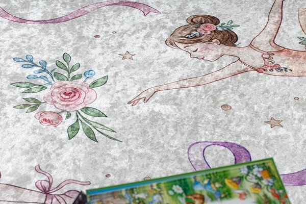 BAMBINO 61600 cerc covor lavabil Balerina, pentru copii anti-alunecare - cremă / roz