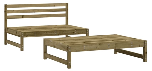 Set mobilier relaxare de grădină, 2 piese, lemn de pin tratat