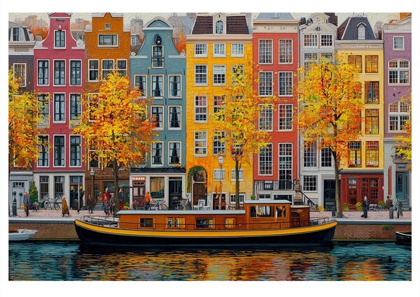 Tablou canalele de toamnă ale Amsterdamului