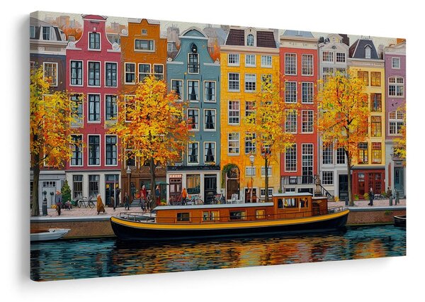 Tablou canalele de toamnă ale Amsterdamului