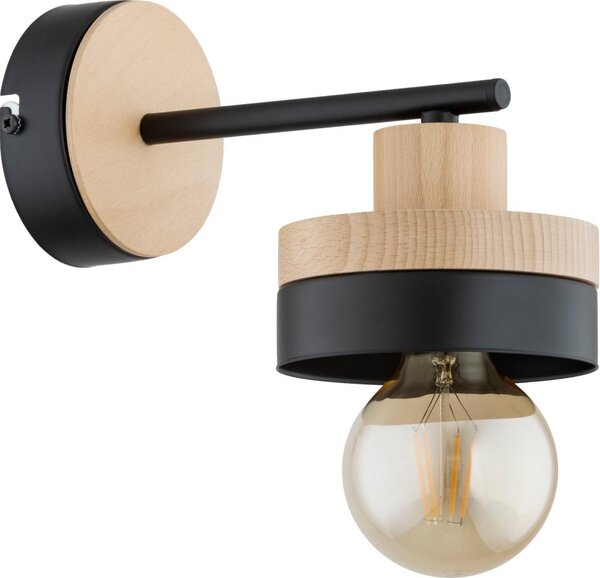 Lampă de perete LARSO 1xE27/15W/230V negru/bej