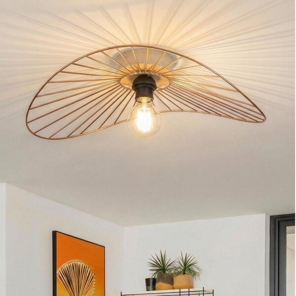 Brilagi - Lustră aplicată LED CERIA WIRE, 1xE27/40W/230V, 40x56 cm, bronz/stejar
