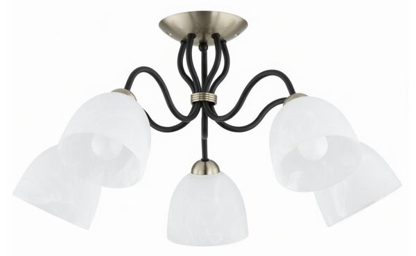Lustră aplicată ARIEL, 5 x E27, 15 W, 230 V, alamă/negru