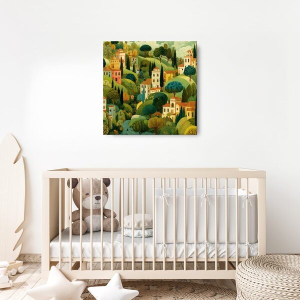 Tablou case de sat printre copaci
