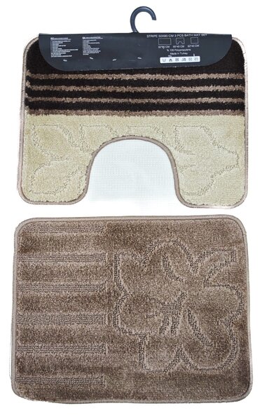 Set covorase de baie 3 piese antiderapante Maro 50x80 cm