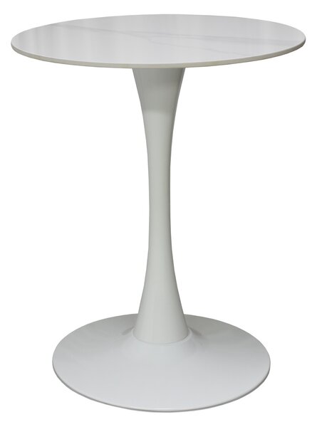 Masa Orion Marble Rotunda Picior Alb