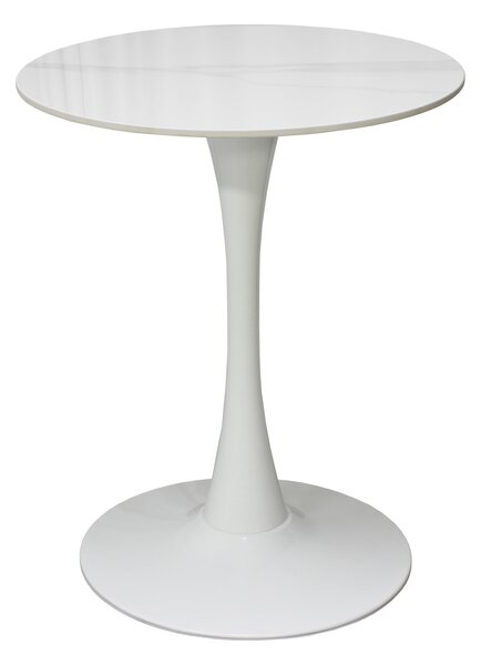 Masa Orion Marble Rotunda Picior Alb