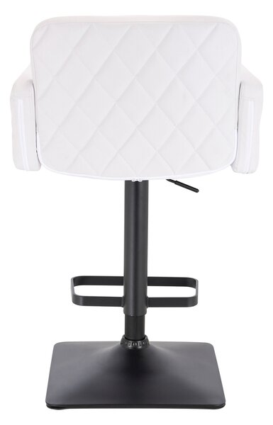 HC802KW Scaun Alb din Piele Ecologica cu Bază Neagră