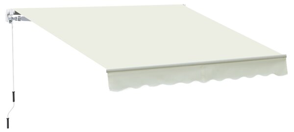 Outsunny Copertină Rulou Manuală pentru Uși și Ferestre, din Aluminiu și Poliester Anti-UV, 295x245cm, Alb | Aosom Romania