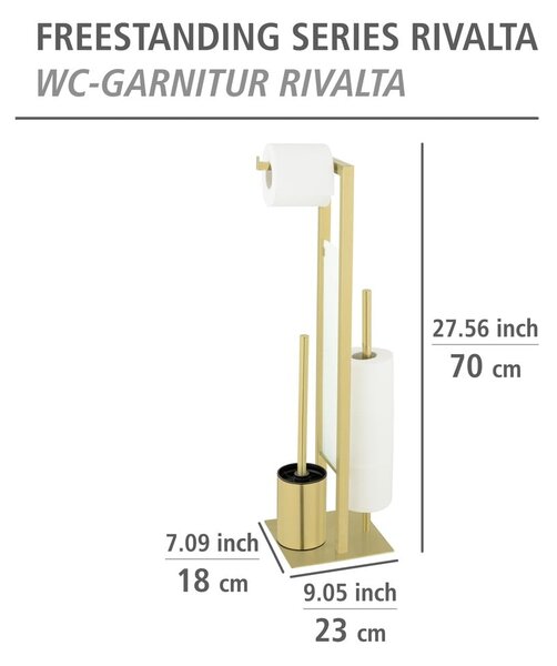 Suport pentru hârtie igienică auriu din oțel inoxidabil Rivalta – Wenko