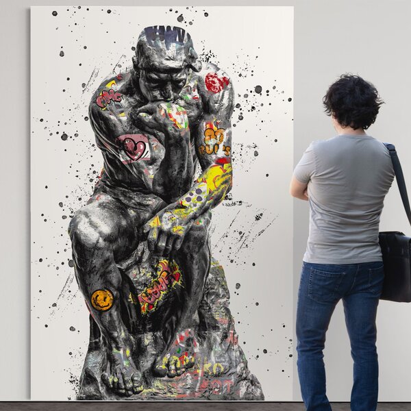 Tablou Canvas Premium LuxCanva® B1044, The Thinker , Living, Decorativ, Abstract, Emotie, Ganduri, Culori Vibrante