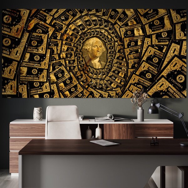 Tablou Canvas Premium LuxCanva® B1034, George Washington , Decorativ, Presedinte, America, Dolari, Culori Vibrante