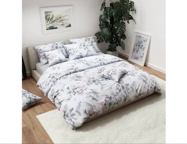 Lenjerie de pat din bumbac FLORAL alb Dimensiune lenjerie de pat: 70 x 90 cm | 140 x 200 cm
