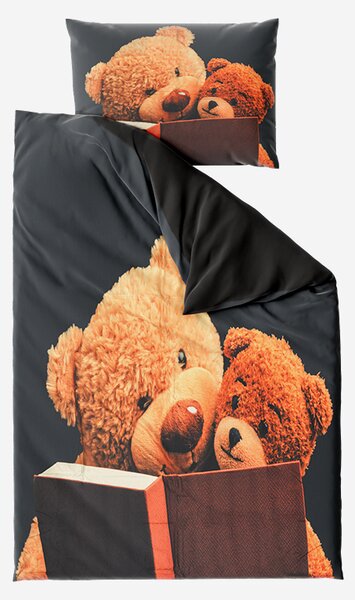 Lenjerie de pat din microfibra 3D BEARS gri inchis