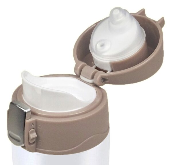 Cana termica, 450 ml, maner ergonomic, acoperire anti-alunecare, otel inoxidabil, alba