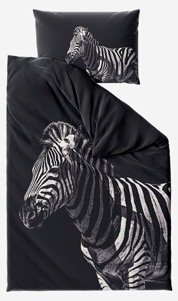 Lenjerie de pat din microfibra 3D ZEBRA neagra Dimensiune lenjerie de pat: 70 x 90 cm | 140 x 200 cm