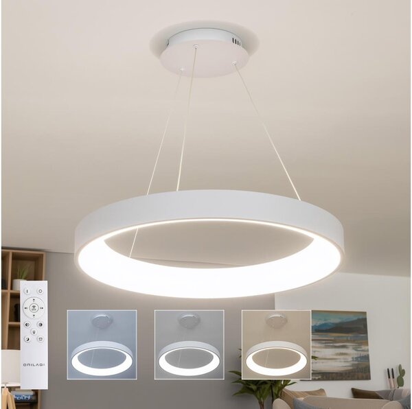 Brilagi - Lustră LED reglabilă pe cablu FALCON II LED/99W/230V pr. 60 cm albă + telecomandă