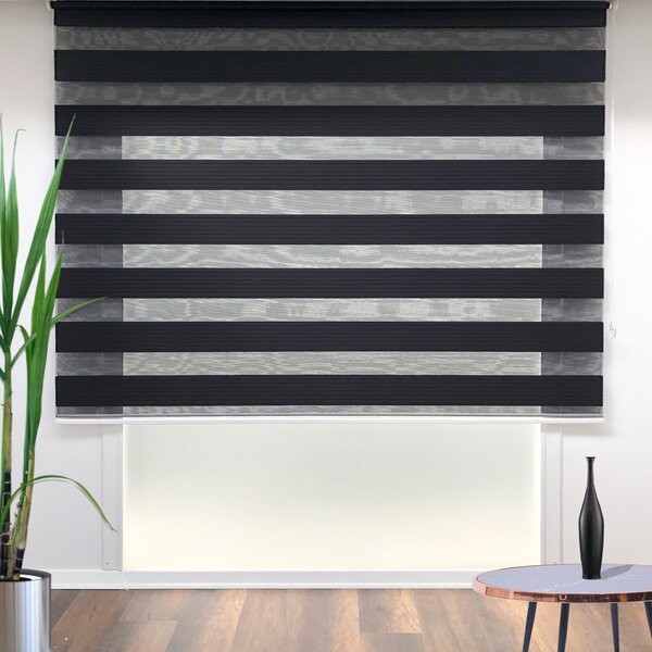 Jaluzea tip rulou Pliseli - Black (110 x 260), negru, poliester 100%