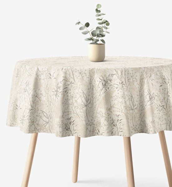 Goldea față de masă decorativă valencia - ierburi de câmp - rotundă Ø 140 cm