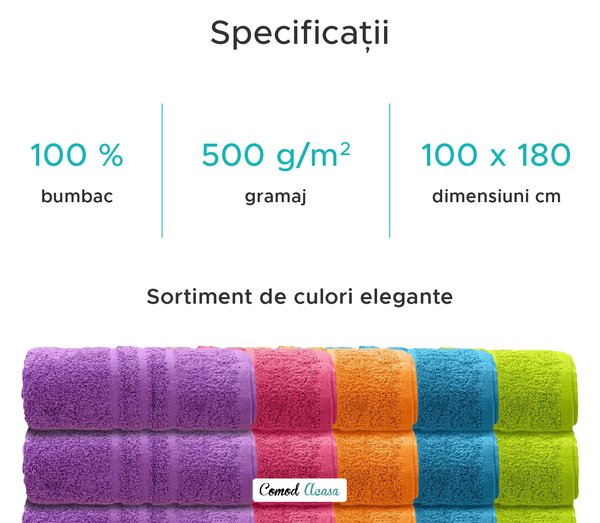 Prosop Comfort Maxi 100x180 cm portocaliu, 100% bumbac