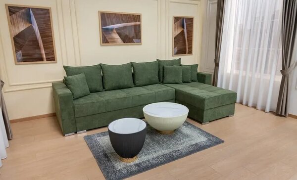 Colțar Extensibil Claudia Mare XXL Memory Verde - Aragon 39, Interschimbabil
