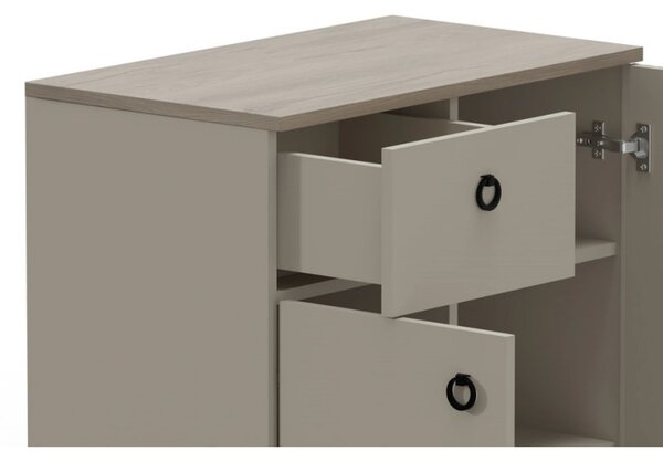 Comoda DOMINICA, grej/stejar, PAL laminat, 70x41x93 cm