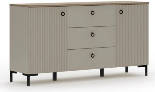 Comoda pentru living DOMINICA, grej/stejar, PAL laminat, 150x41x81 cm