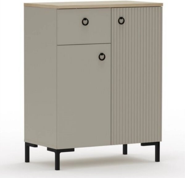 Comoda DOMINICA, grej/stejar, PAL laminat, 70x41x93 cm