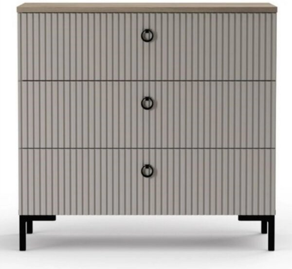 Comoda dormitor moderna DOMINICA, grej/stejar, PAL laminat, 86x41x81 c