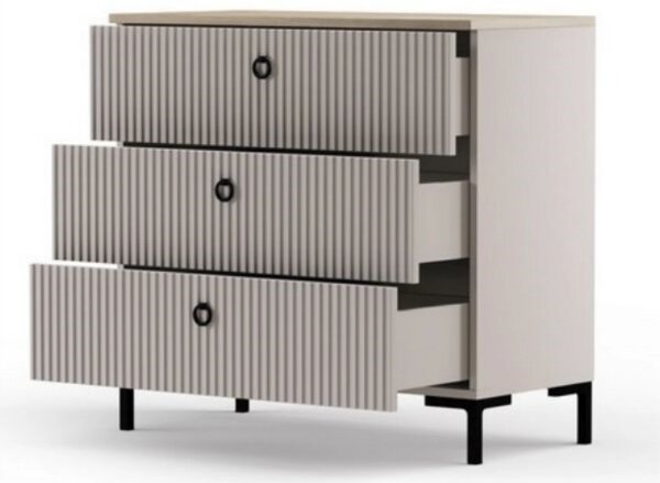 Comoda dormitor moderna DOMINICA, grej/stejar, PAL laminat, 86x41x81 c
