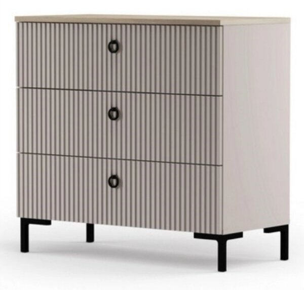Comoda dormitor moderna DOMINICA, grej/stejar, PAL laminat, 86x41x81 c