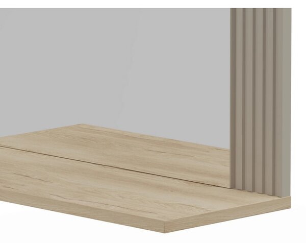 Oglinda de perete hol DOMINICA, grej/stejar, PAL laminat, 65x26x84 cm