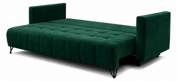 Canapea extensibila ALDO 3L, stofa catifelata verde - Monolith 37, cu