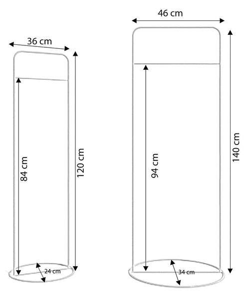 Set 2 standere haine L666, auriu, metal